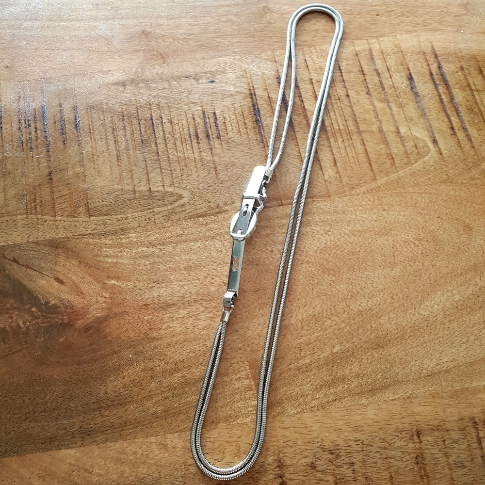 Vintage Silver Metal Waist Belt with Buckle